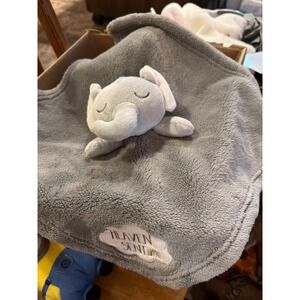 Sandy & Simon Grey Elephant Lovey Heaven Sent Plush Security Blanket 14x14